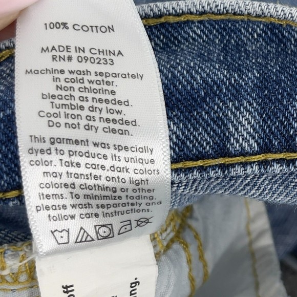 PacSun Jeans Vintage Icon High Rise Two Tone Crop Raw Hem Denim Blue Womens 27 - Picture 11 of 12